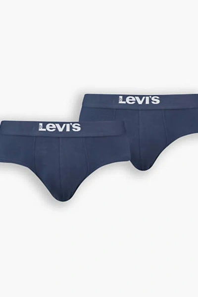 Levi's Solid Basic Briefs 2 Pack In Blue