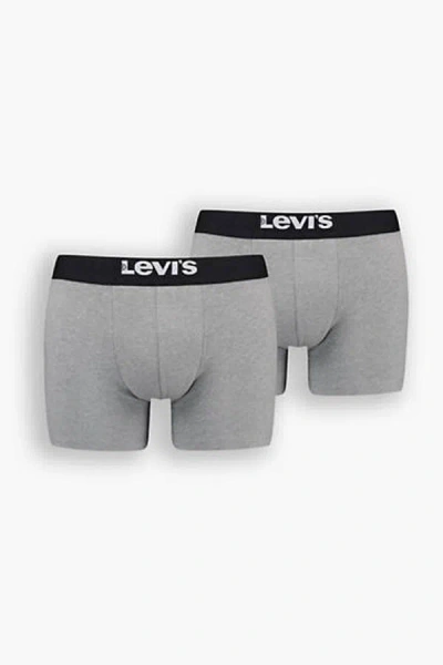 Levi's Solid Boxer Briefs 2 Pack In Gray