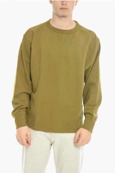 Levi's Solid Color Cotton Crew-neck Sweatshirt In Green