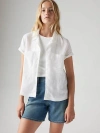 Levi's Sonny Linen Blend Camp Shirt In Bright White