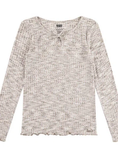 Levi's Space Dye Knit Top Big Girls 7-16 L In Creme Brulee