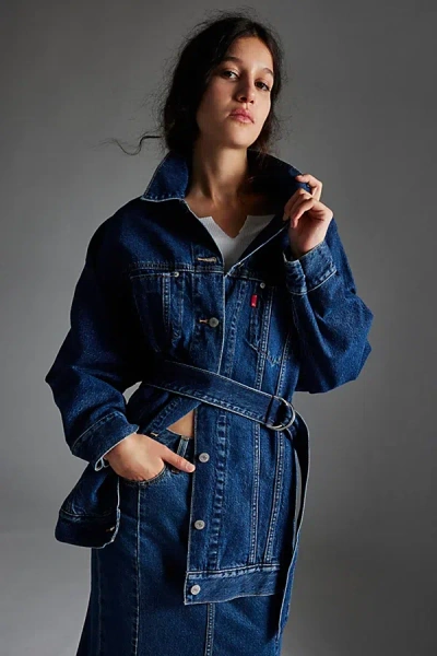 Levi's Spade Trench Coat Jacket In Indigo, Women's At Urban Outfitters