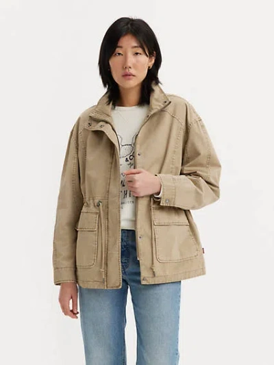 Levi's Stand Up Collar Military Jacket In Tan