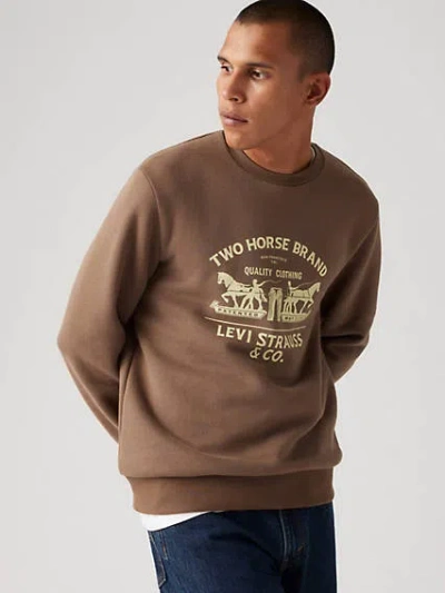 Levi's Standard Fit Graphic Crewneck Sweatshirt In Crew Rain Drum