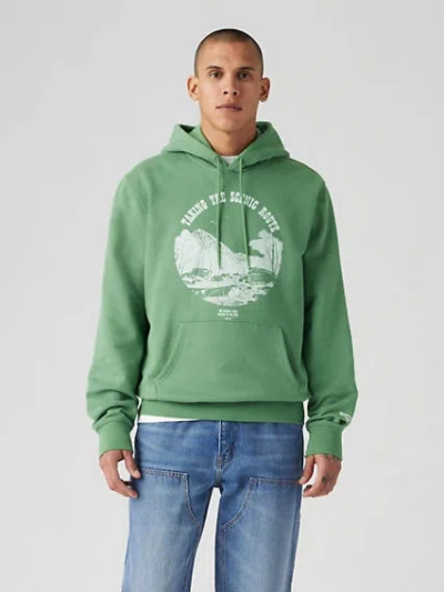Levi's Standard Fit Graphic Hoodie Sweatshirt In Taking The Scenic Route Hoodie Myrtle