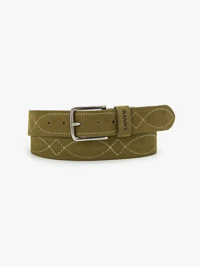 Levi's Stitched Belt In Olive
