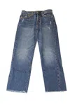 Levi's Barrel Cropped Jeans In Blue Cotton Denim In Blue