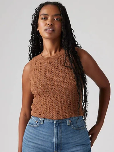 Levi's Sunrise Cotton Linen Crochet Tank Top