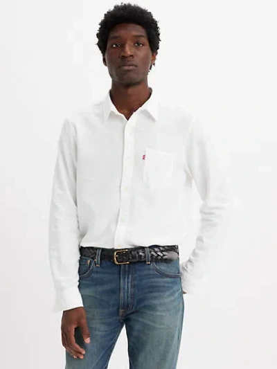 Levi's Sunset One Pocket Cotton Linen Standard Fit Shirt In Bright White Plus