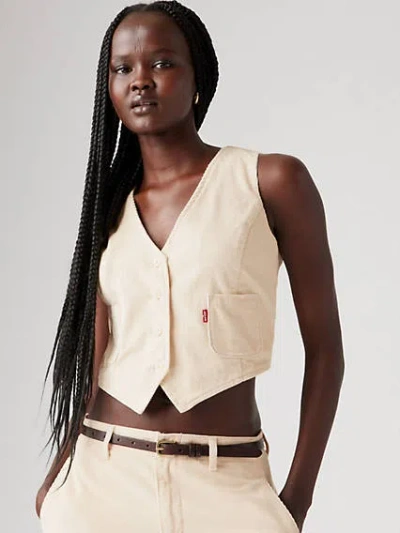 Levi's Tailored Vest In White Swan