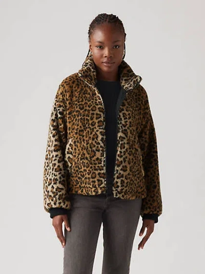 Levi's Teddy Jacket In Leopard