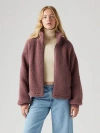 Levi's Zip Front Teddy Jacket In Rose Taupe