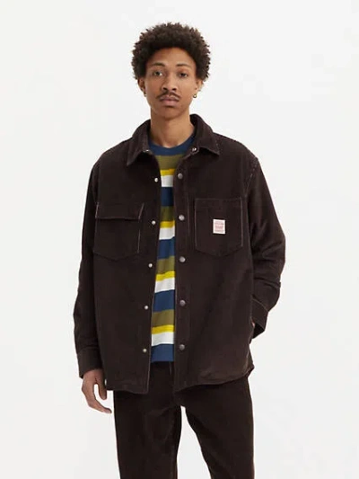 Levi's Telegraph Overshirt In Black Coffee