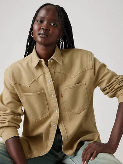 Levi's Teodora Western Shirt Chambray In Dusty Travertine Top
