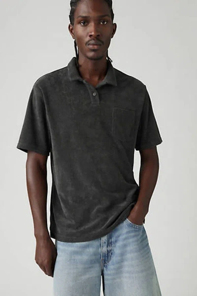 Levi's Terry Pocket Polo In Black