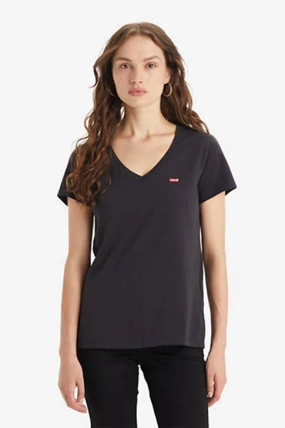 Levi's The Perfect Tee V Neck In Black