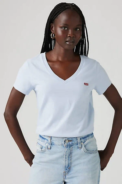Levi's The Perfect V Neck Tee In Blue