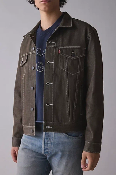 Levi's The Trucker Jacket In Dark Brown Rigid, Men's At Urban Outfitters