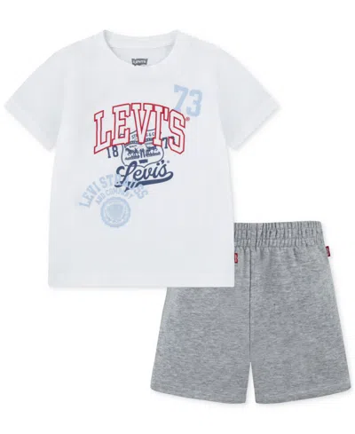 Levi's Kids' Toddler Boys Multi Hit Tee And Cargo Shorts Set In Bright White