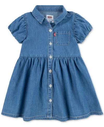 Levi's Babies' Toddler Cotton Bubble-sleeve Shirtdress In Myclean M