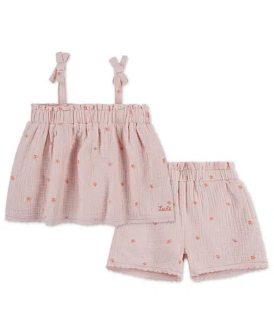 Levi's Babies' Toddler Girls 2-piece Tie Tank Top And Shorts Set In Pink