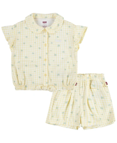 Levi's Babies' Toddler Girls Daisy Top And Shorts Set In Golden Haze