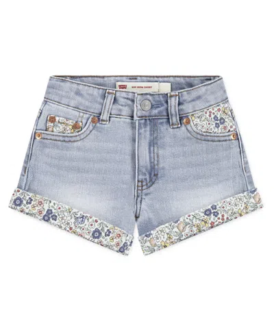 Levi's Kids' Toddler Girls Print Block Mom Shorts In Fully Baked