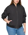 Levi's Trendy Plus Size Lightweight Zip-front Bomber Jacket In Black