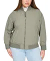 Levi's Trendy Plus Size Lightweight Zip-front Bomber Jacket In Sage