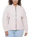 Levi's Trendy Plus Size Melanie Bomber Jacket In Peach