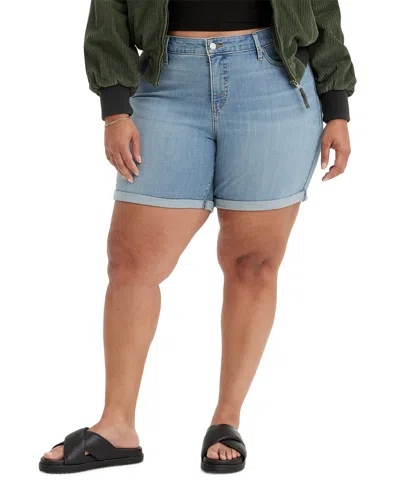 Levi's Trendy Plus Size Mid-length Stretch Denim Shorts In No More Rules