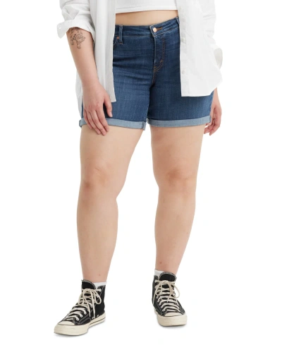 Levi's Trendy Plus Size Mid-length Stretch Denim Shorts In Stop The Confusion