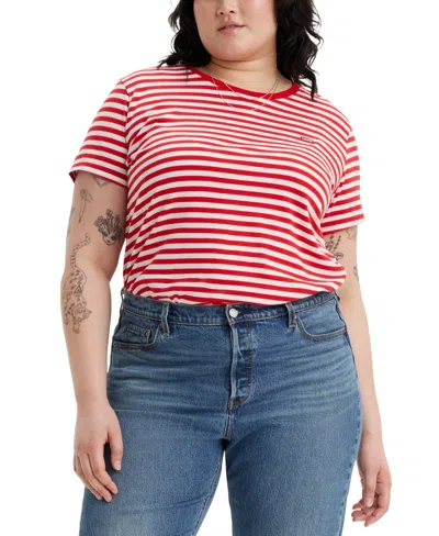Levi's Trendy Plus Size Perfect Sandy Striped T-shirt