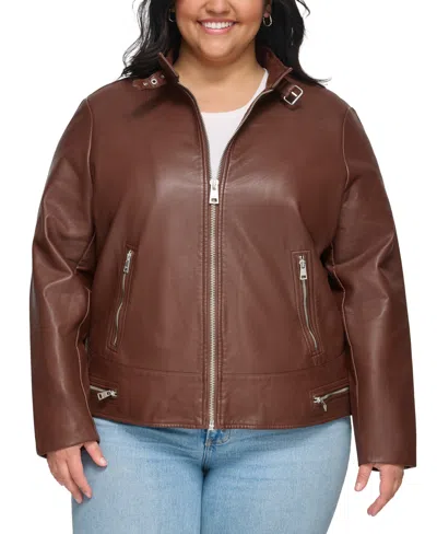 Levi's Trendy Plus Size Updated Racer Jacket In Chocolate Brown