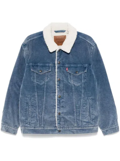 Levi's Mens Sherpa Lined Heavy Trucker Jacket In Blue