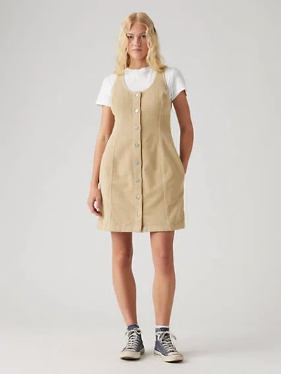 Levi's Tuli Corduroy Mini Dress In Safari