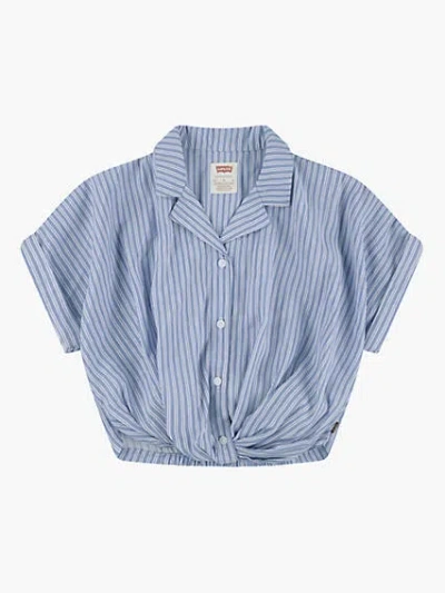 Levi's Twist Button Up Top Big Girls S-xl S In Blue Yonder