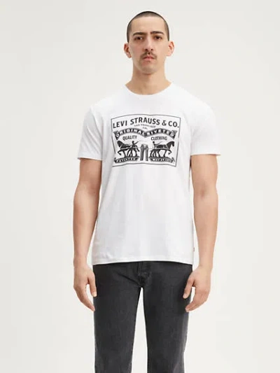 Levi's Two-horse Pull Graphic Tee Shirt T-shirt In White