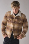 Levi's Type 3 Plaid Fleece-lined Trucker Jacket In Westin Plaid Curry, Men's At Urban Outfitters