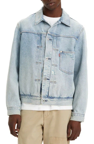 Levi's Type I Denim Trucker Jacket In Light Indigo Worn In