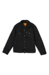 Levi's Sherpa Lined Regular Fit Denim Jacket In Berk In Black