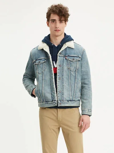 Levi's Type Iii Sherpa Trucker Jacket (tall) In Mustard