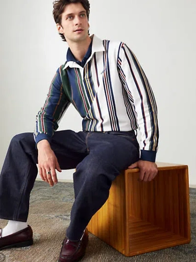Levi's Union Rugby Shirt In Bramble Stripe Dress Blues