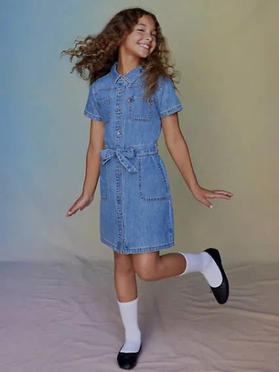 Levi's Utility Dress W/ Belt Big Girls S-xl L In Vibe Check