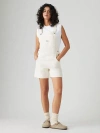 Levi's White Utility Short Denim Overalls In Truth Slip