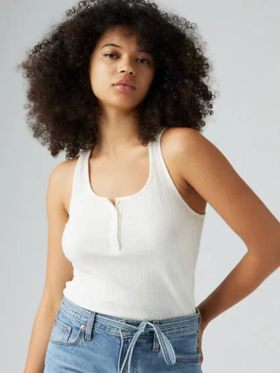 Levi's Vacationer Ribbed Tank Top In Egret