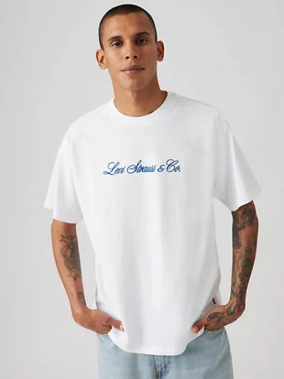 Levi's Vintage Fit Graphic T-shirt In Script White Plus