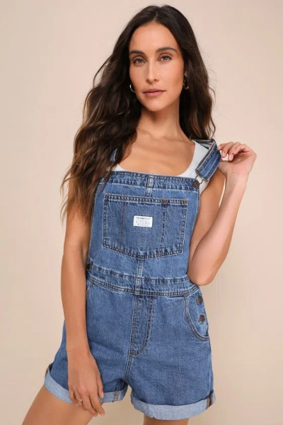 Levi's Vintage Shortall Medium Wash Denim Overalls In Blue