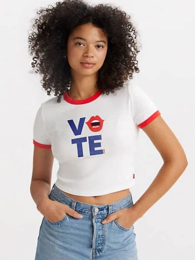 Levi's Vote Ringer Mini T-shirt In Vote Lips