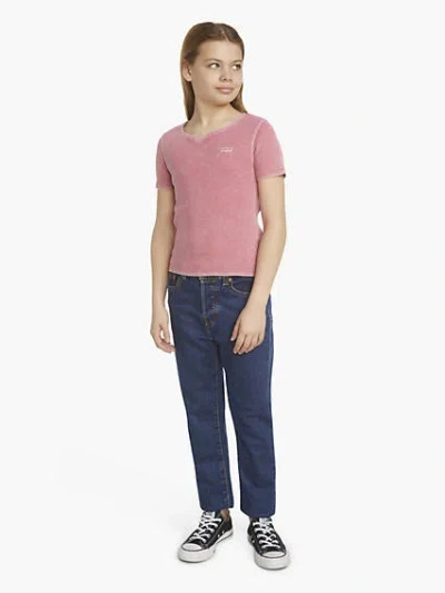 Levi's Waffle Notch Neck Top Big Girls 7-16 L In Rapture Rose